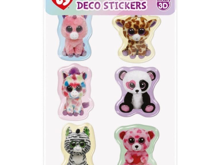 TY 3D Deco Stickers 6 Stuks
