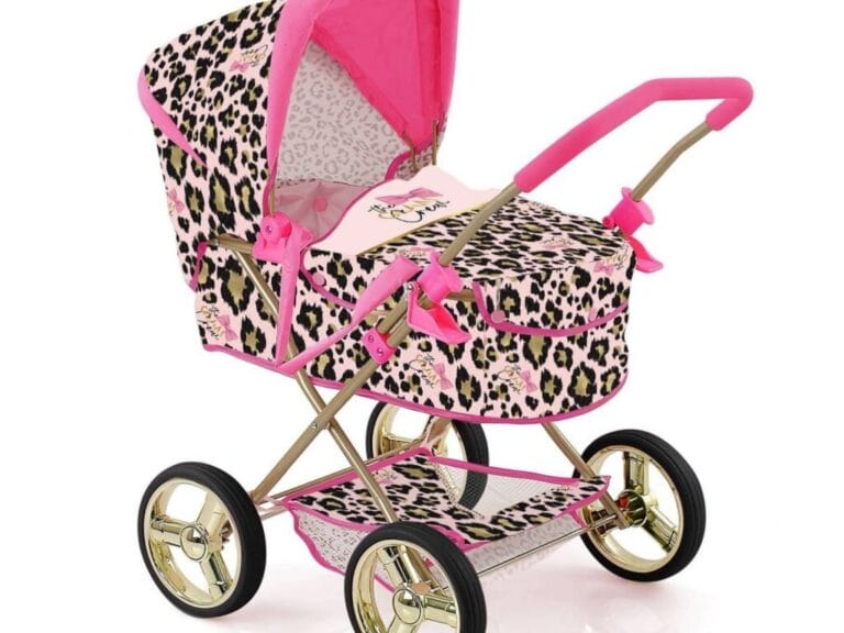 The Glam Crew Poppenwagen Gigi met Luipaardprint Roze/Goud