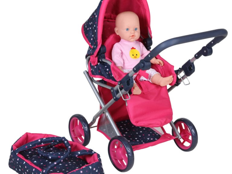 3in1 Poppenwagen Blauw/Roze