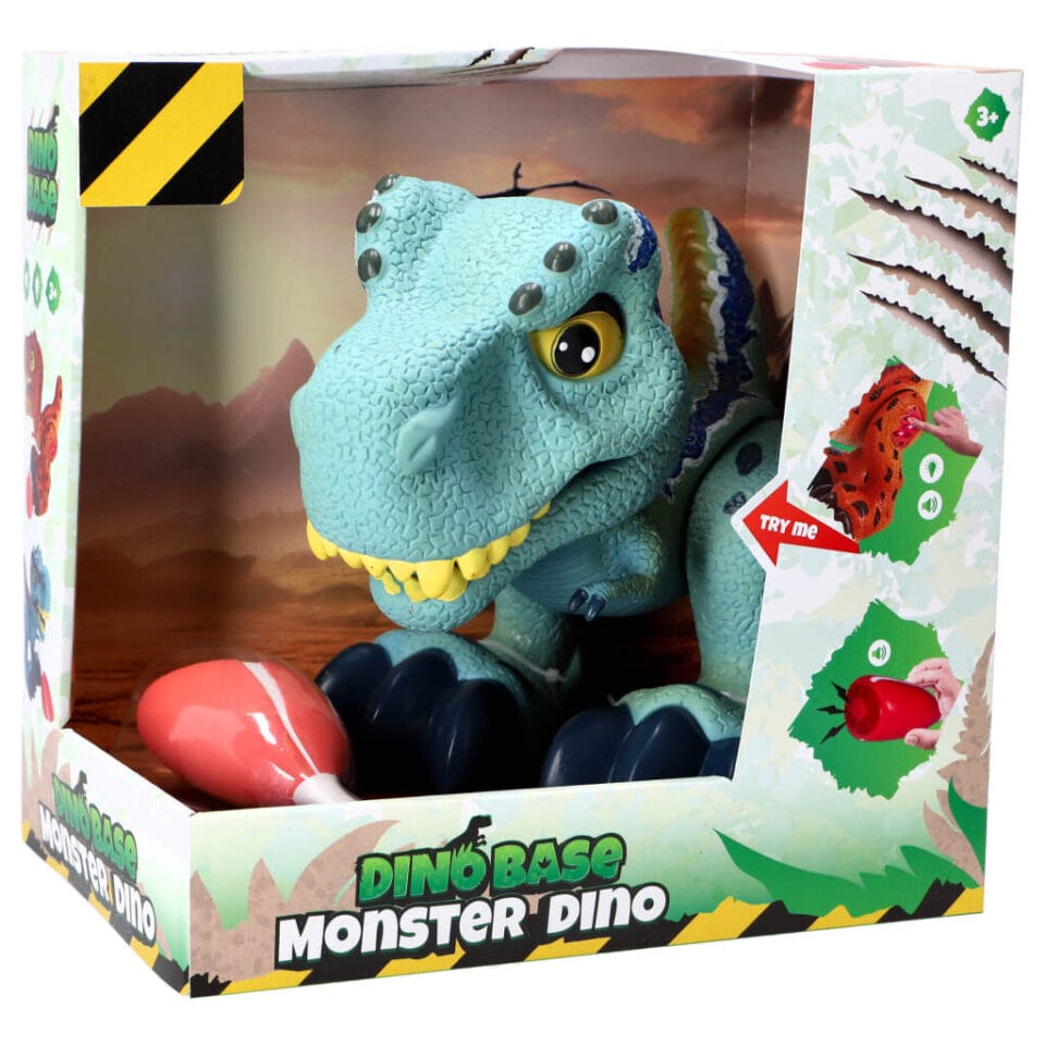 Dinobase Monster Dino + Licht en Geluid Blauw