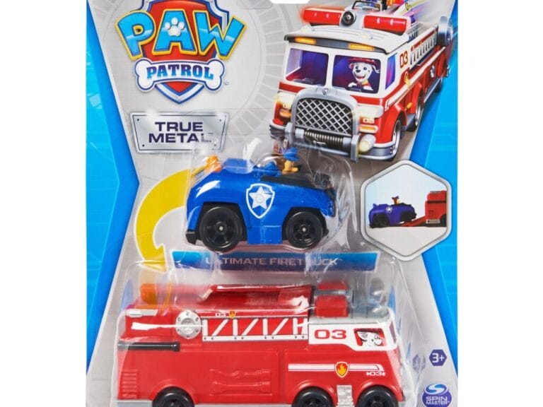 Paw Patrol True Metal Teamvoertuig Brandweerwagen en Chase-Reddingsvoertuig
