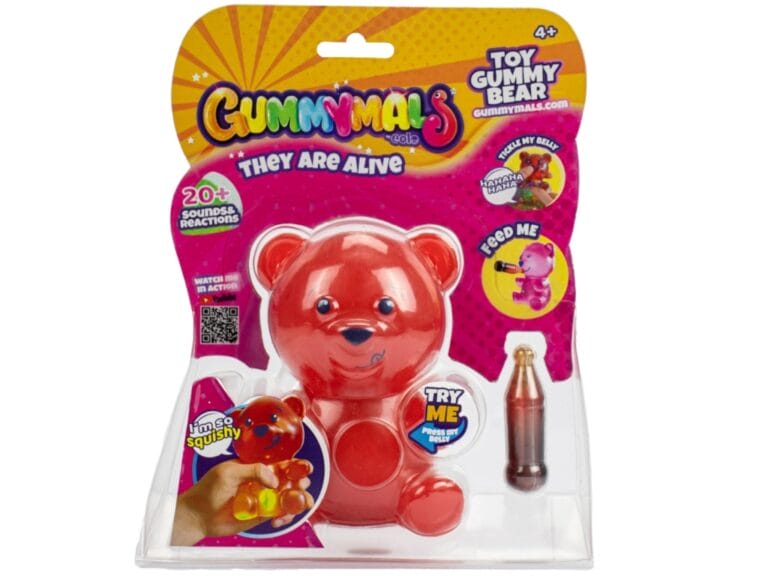 Jiggly Pets Gummymals Gummy Bear 12 cm + Licht en Geluid Rood