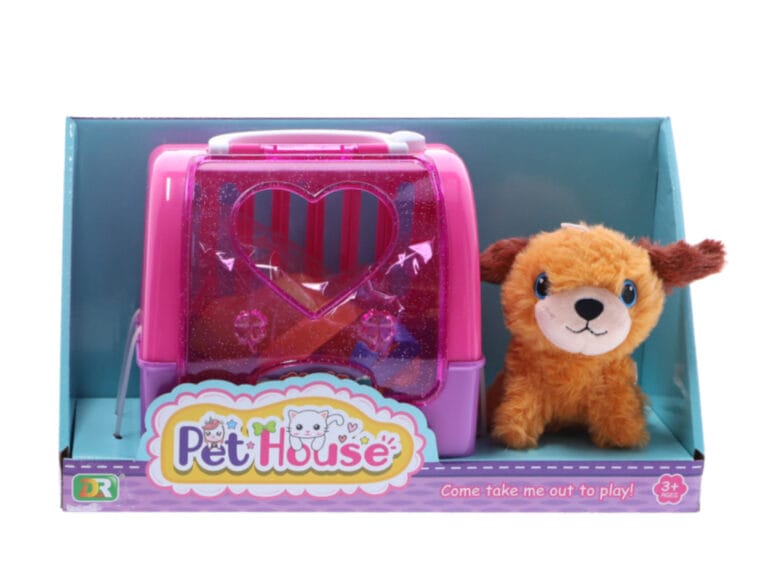 Pet House Knuffel Hond + Reiskoffer en Accessoires