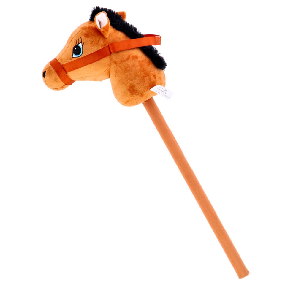 Pluche Stokpaardje 70 cm Bruin