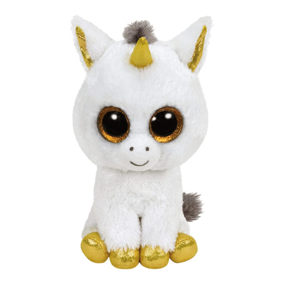 Ty Beanie Witte Eenhoorn Pegasus Knuffel 15cm