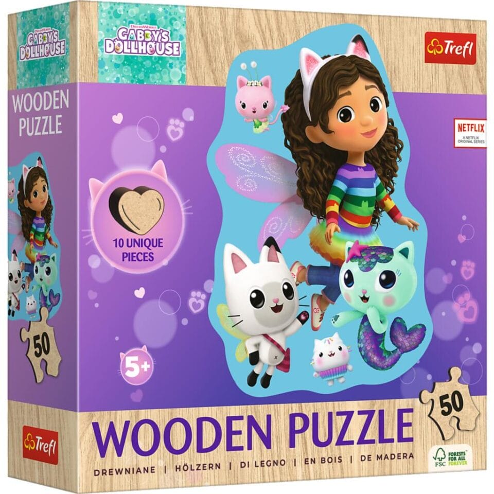 Trefl Houten Puzzel Gabby's Dollhouse 50 Stukjes