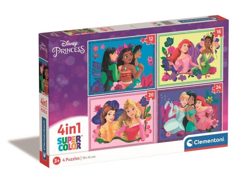 Clementoni Supercolor 4in1 Puzzel Disney Princess 12-24 Stukjes