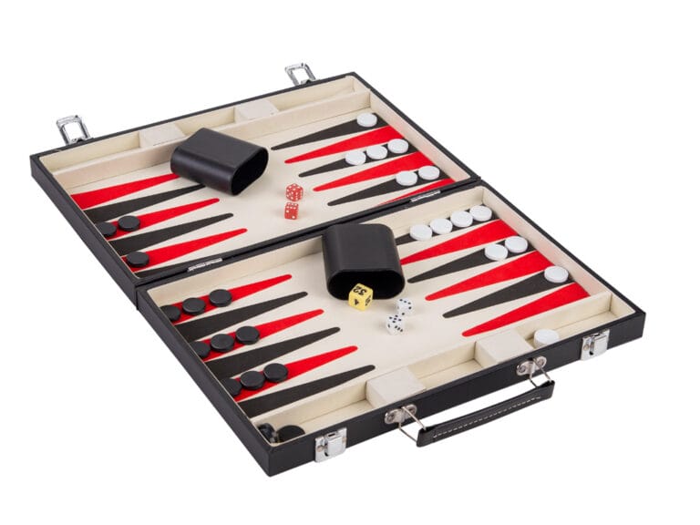 Backgammon in Koffer Zwart