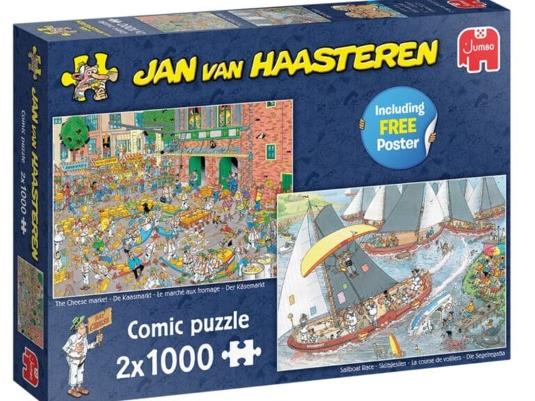 Jumbo Jan Van Haasteren Puzzel Hollandse Tradities 2x 1000 Stukjes + Poster