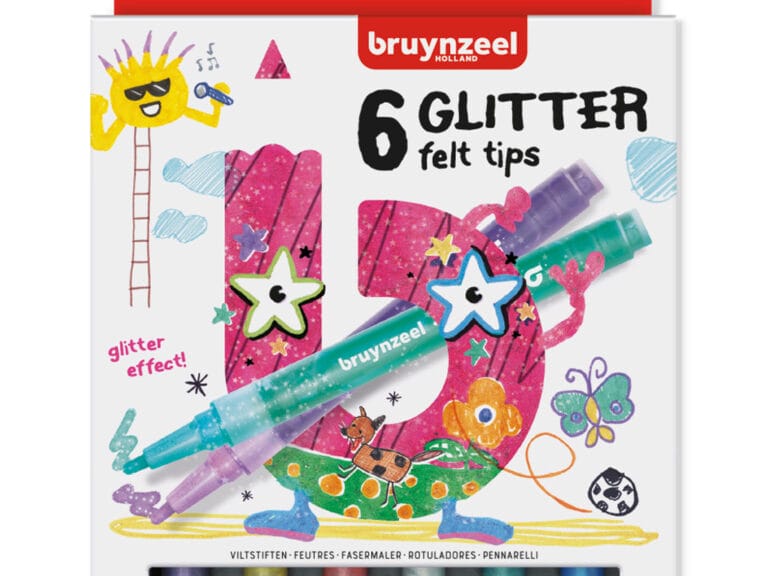 Bruynzeel Glitter Viltstiften 6 Stuks
