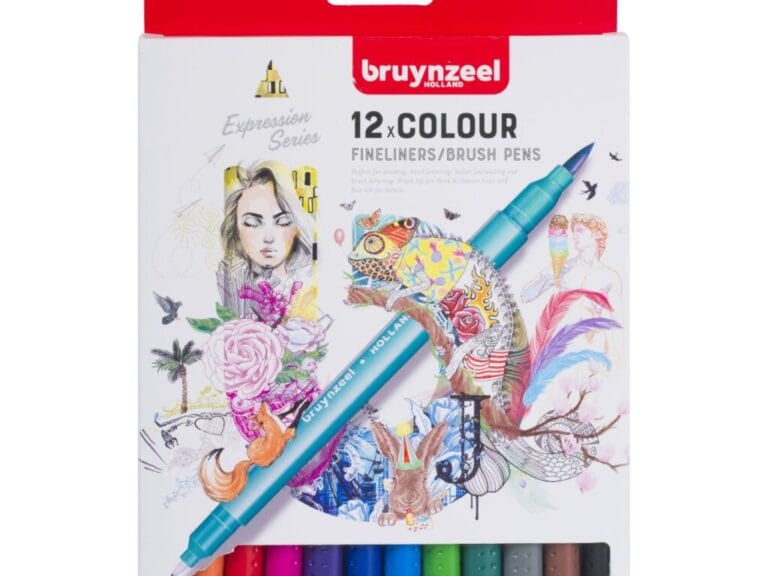 Bruynzeel Creatives Fineliner en Brushpen 12 Kleuren