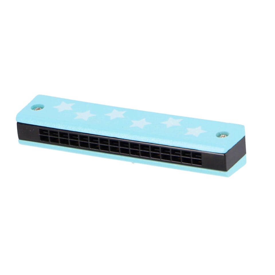 Mondharmonica Hout Blauw/Zwart