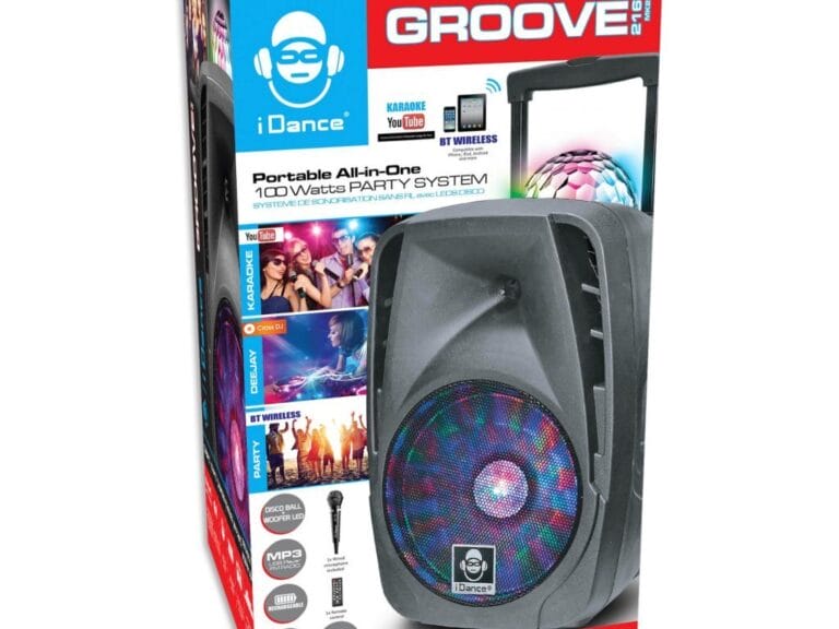 IDance Groove Boombox 216 + Wielen en Licht Zwart