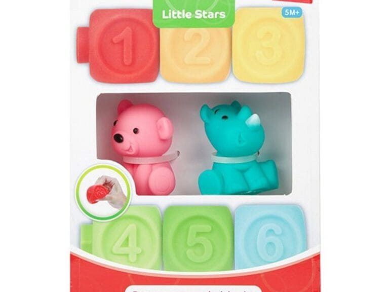 Little Stars Baby Stapelblokken 6 Stuks + 2 Dieren