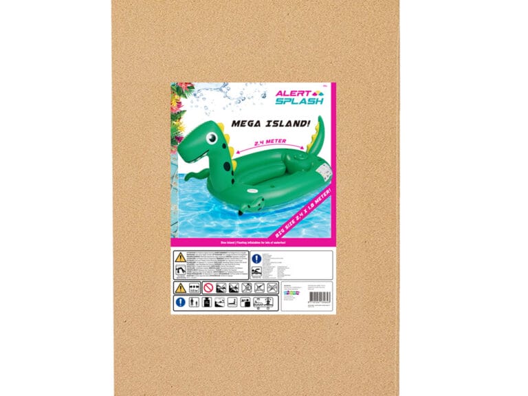 Alert Splash Mega Opblaasbaar Dino Eiland 240x180 cm