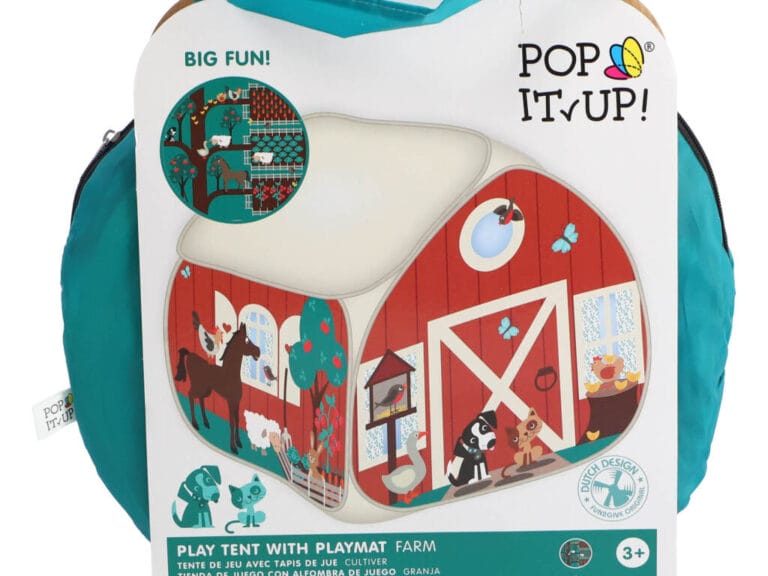 Pop-it-Up Speeltent Boerderij met Speelmat 90x90x90 cm