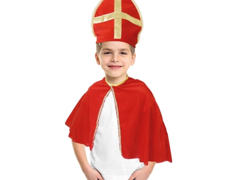 Sinterklaas Cape en Hoed Rood-Goud