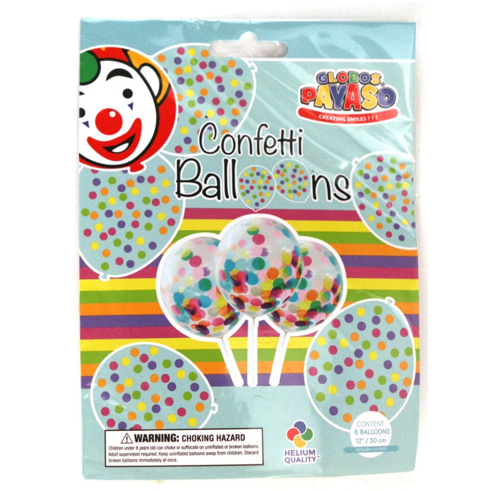 Globos Payaso Confetti Ballonnen 6 Stuks