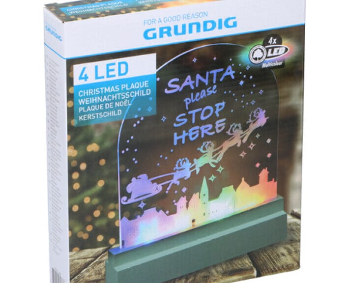 Grundig Kerstschild Led Meerkleurig