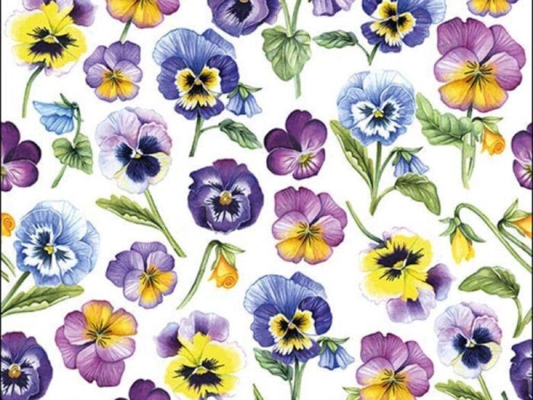 Ambiente Servetten 33x33 cm Pansy all over Voorjaar Lente