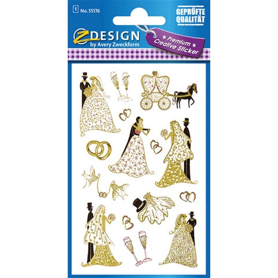 Avery AV-55176 Z-Design Creative Stickers Bruidspaar 1 Vel