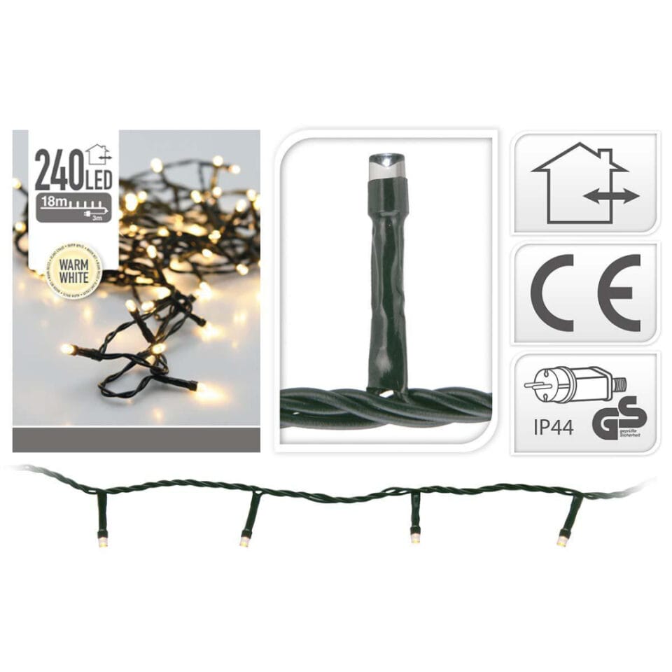 S.I.A. Kerstverlichting 18M 240 LED Lampjes IP44