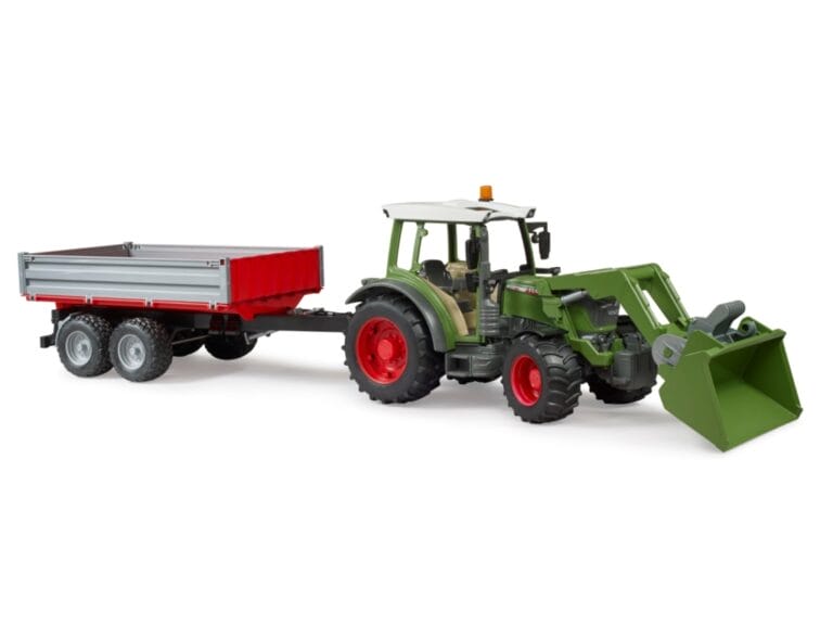 Bruder 02182 Fendt Vario 211 met Voorlader + Zijwandaanhanger