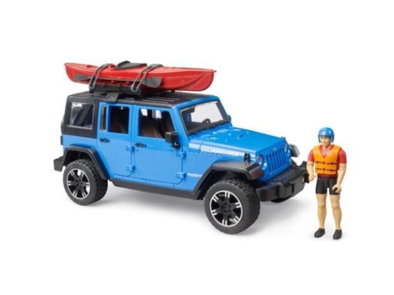 Bruder 02529 Jeep Wrangler Rubicon Unlimited + Kajak en Figuur