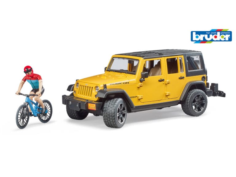 Bruder 02543 Wrangler Rubicon Jeep met Mountainbiker