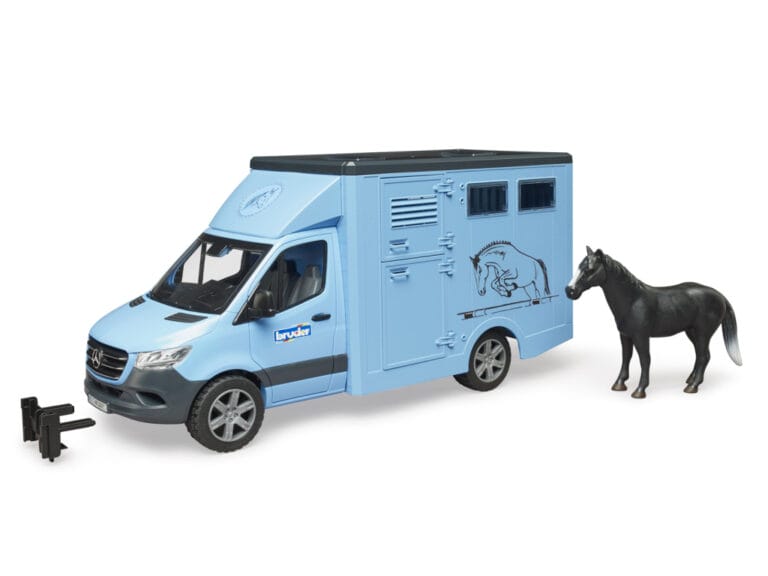 Bruder 02674 Mercedes Benz Diertransporter + Paard