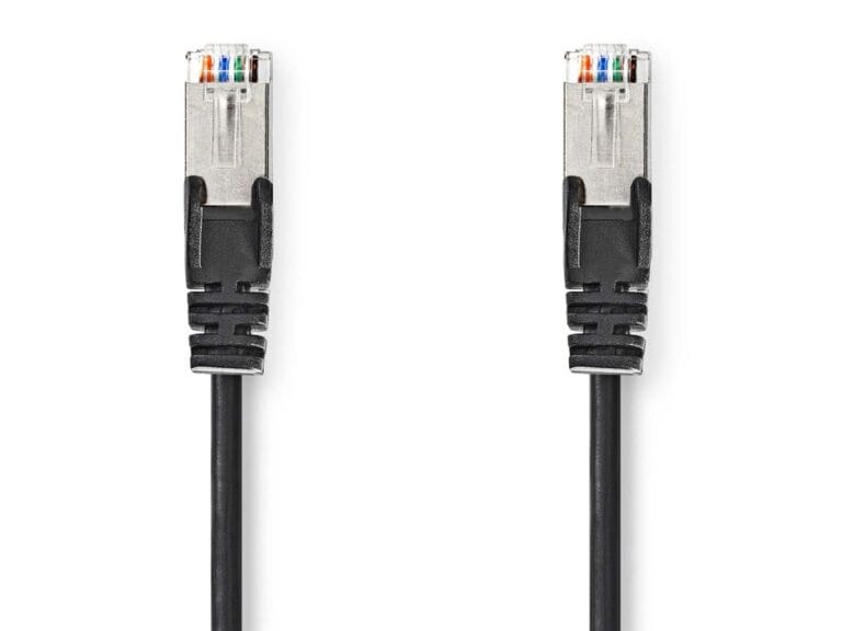 Nedis CCGL85121BK100 Cat5e-kabel Sf/utp Rj45 Male Rj45 Male 10.0 M Rond Pvc Zwart Label