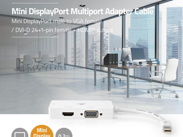 Nedis CCGP37466WT02 Mini-displayport Multipoort-adapterkabel Mini-displayport Male - Vga Female + Dvi-d 24+1-pins Female + Hdmi™ 2.0-uitgang 0