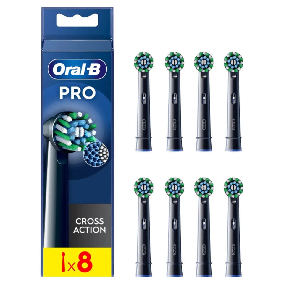 Oral-B Cross Action Pro Opzetborstels 8 Stuks Zwart