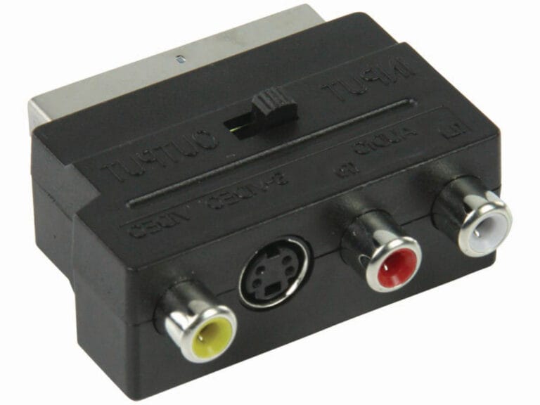 Nedis CVGP31902BK Schakelbare Scart-adapter Scart Male - S-video Female + 3x Rca Female Zwart