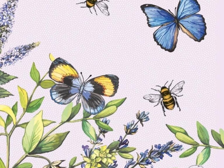 Duni Servetten Cherry Butterflies 33x33cm 3-laagstissue FSC pak a 20 servetten