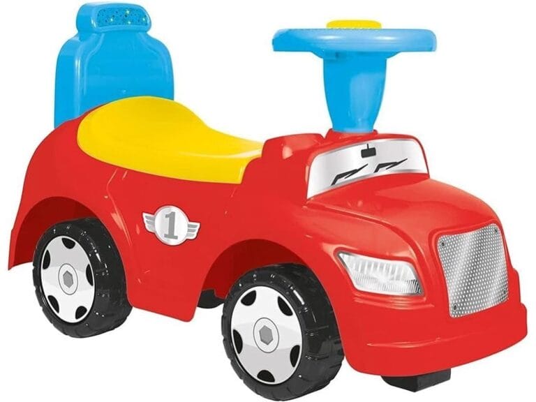 Dolu 2in1 Loopauto + Toeter Rood/Geel/Blauw