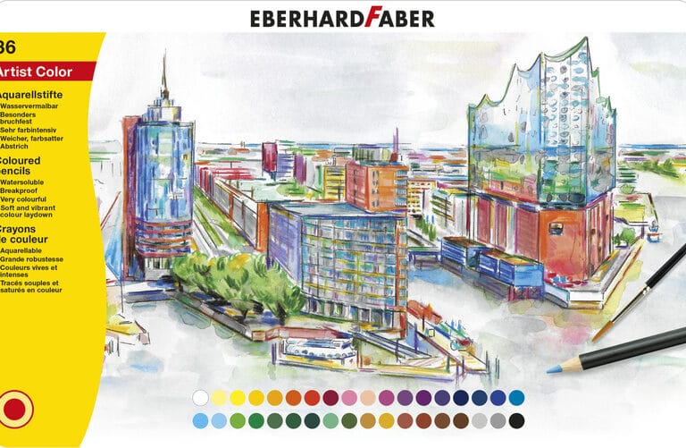 Eberhard Faber EF-516036 Aquarelpotlood Metalen Etui A 36 Stuks