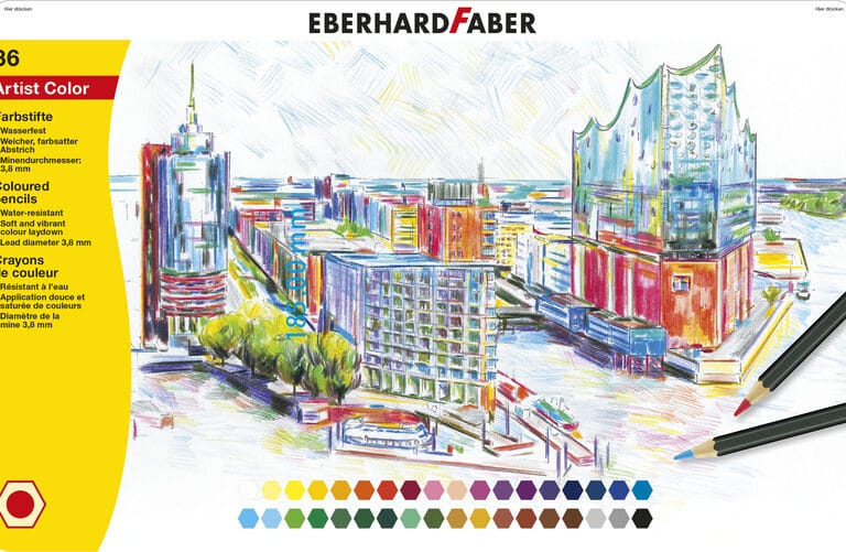 Eberhard Faber EF-516136 Kleurpotloden Metaaletui A 36 Stuks