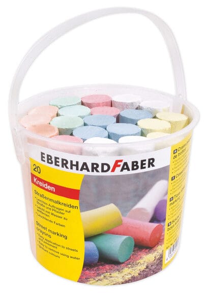 Eberhard Faber EF-526512 Stoepkrijt Emmer Met 20 Krijtjes