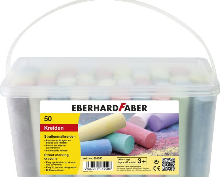 Eberhard Faber EF-526550 Stoepkrijt Emmer Met 50 Krijtjes