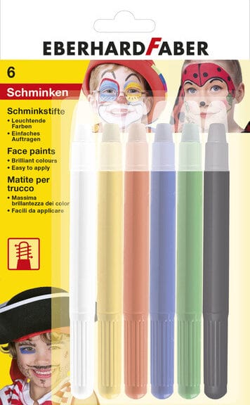 Eberhard Faber EF-579107 Schminkstiften Draaibaar Set 6 Kleuren Op Blisterkaart