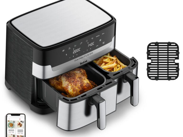 Tefal EY905D Easy Fry & Grill Dual Heteluchtfriteuse 8.3L 2700W RVS/Zwart