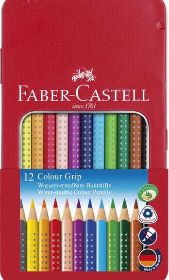 Faber Castell FC-112413 Kleurpotlood Faber-Castell GRIP Metalen Etui A 12 Stuks