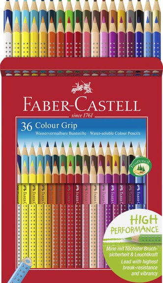 Faber Castell FC-112442 Kleurpotlood FC Grip 36 Stuks 2 Rijen Van 18 Stuks Kartonetui