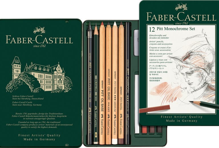 Faber Castell FC-112975 Pitt Monochrome Set Faber-Castell 12-delig Medium