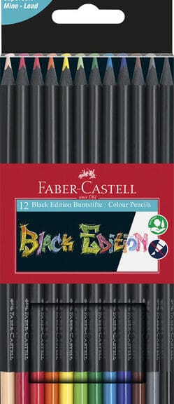 Faber Castell FC-116412 Kleurpotloden Black Edition In Etui 12 Stuks