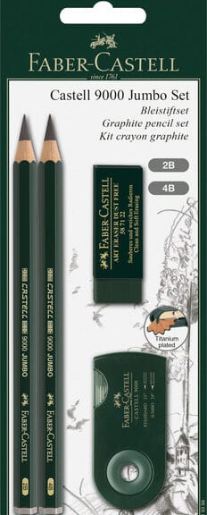 Faber Castell FC-119398 Potloodset Faber-Castell 9000 Jumbo 2B