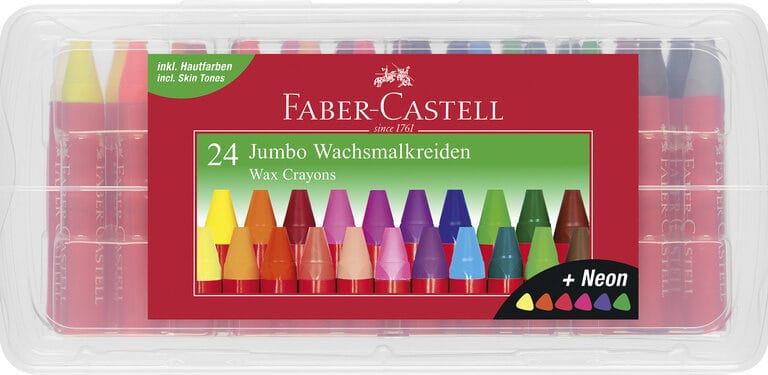 Faber Castell FC-120034 Waskrijt Jumbo In Opbergbox 24 Stuks