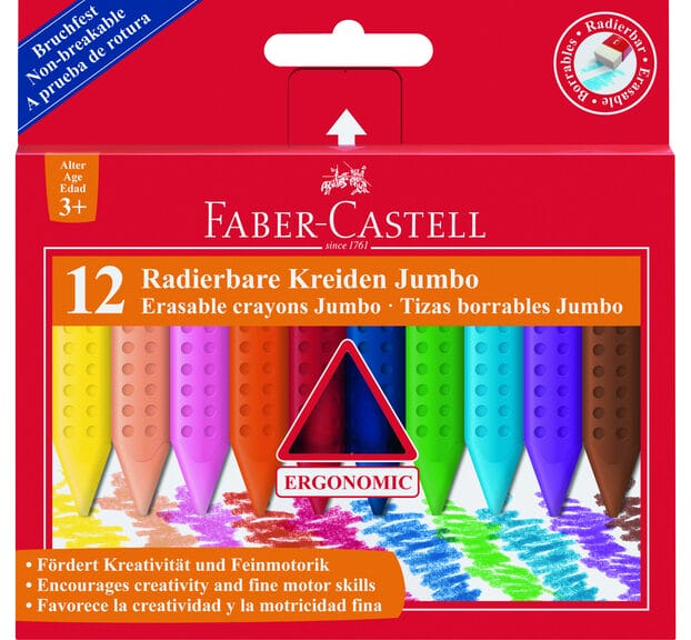 Faber Castell FC-122540 Krijt Jumbo GRIP Doos 12 Stuks