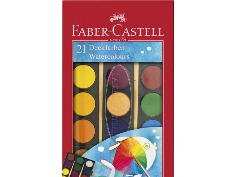 Faber Castell FC-125027 Waterverfdoos 21 Kleuren + 2 Penselen